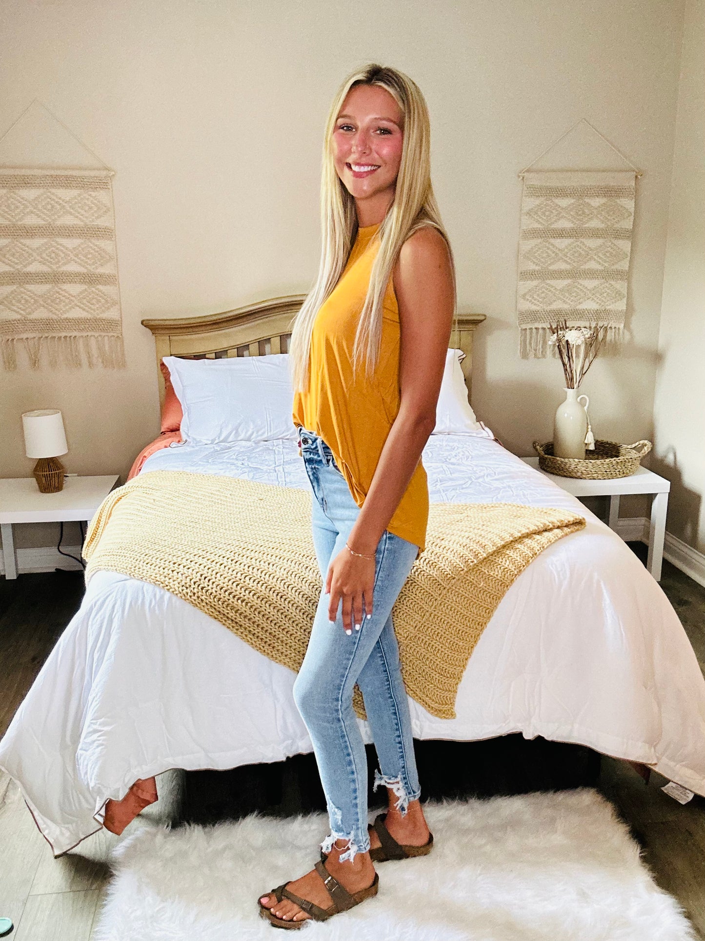 Can't Wait for Spring Hi-Low Sleeveless Top in Mustard